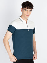 Mens Colourblocked Polo Collar T-Shirt